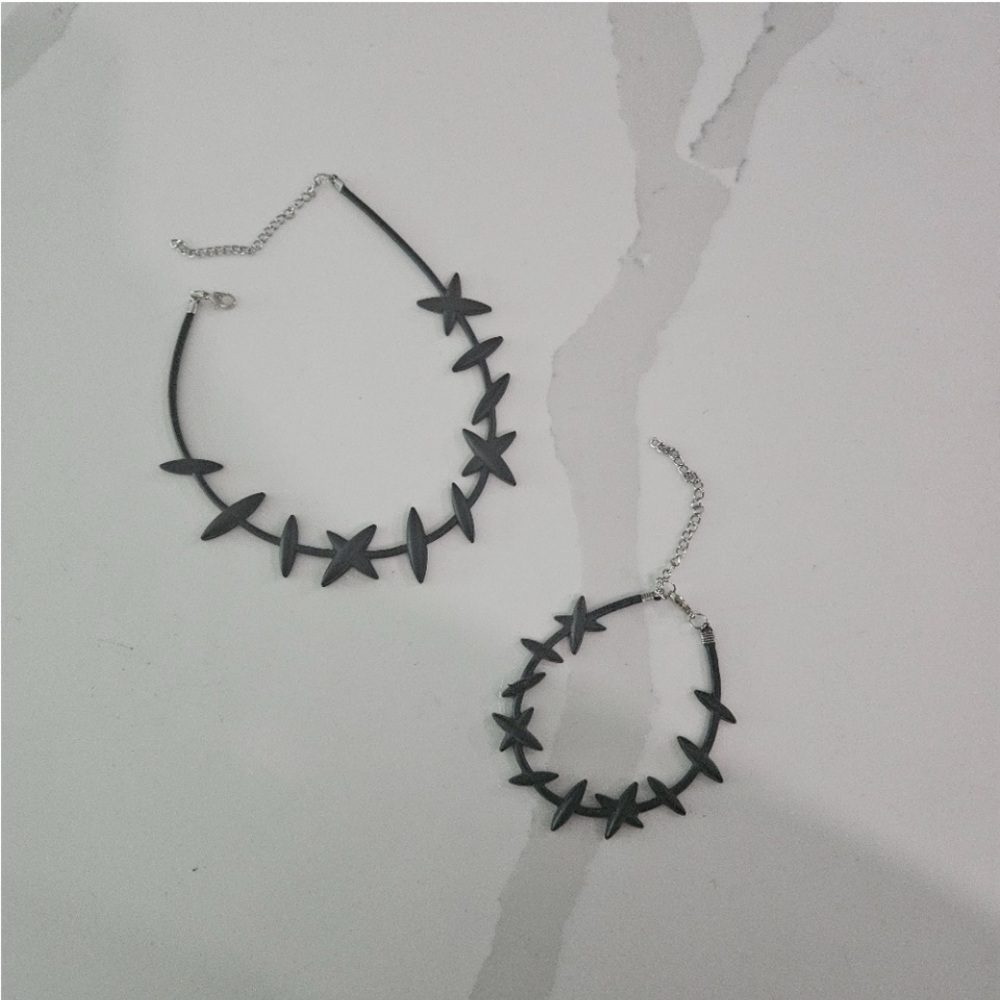 Stitched sewn choker nightmare before Christmas Sally Choker & Bracelet